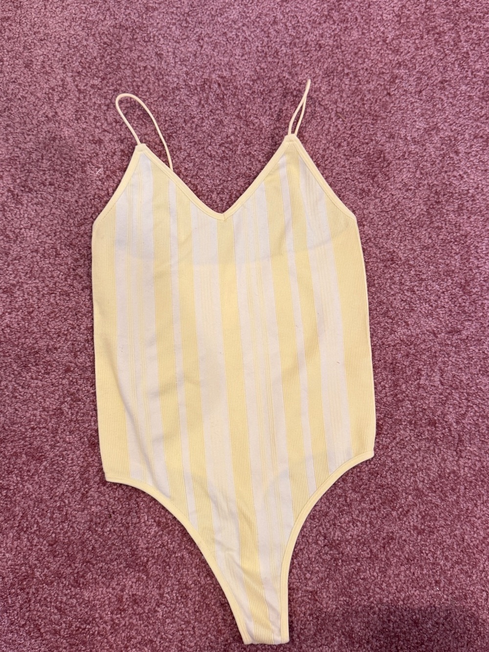Yellow Striped bodysuit